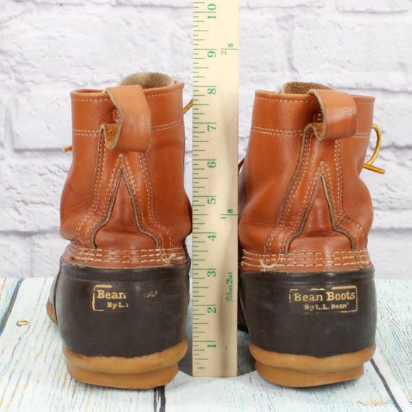 LL Bean Womens Brown Leather 8-Inch Insulated Ankle Duck Boots Size 10 M - Picture 7 of 9